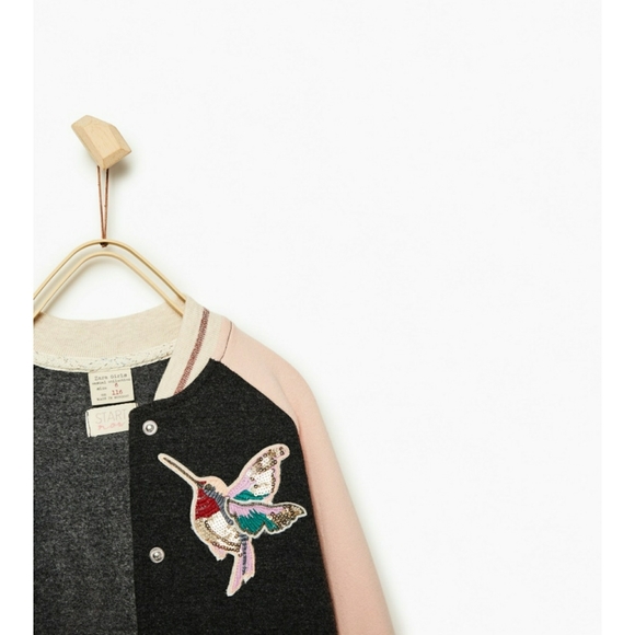 ZARA  // girls sequin hummingbird varsity style - Picture 5 of 11